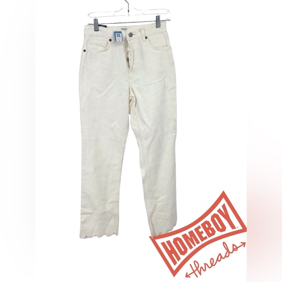 Reformation Cream Straight Leg Jeans size 26